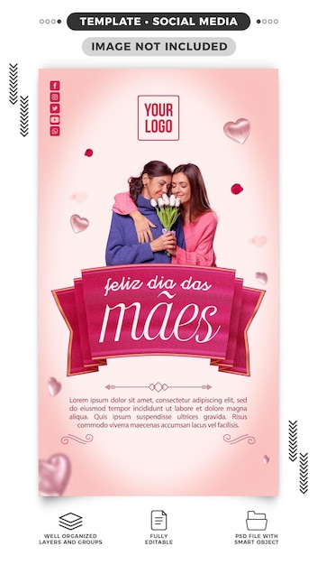 Free PSD social media stories instagram happy mothers day