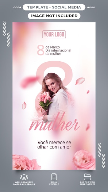 Free PSD social media stories international women's day