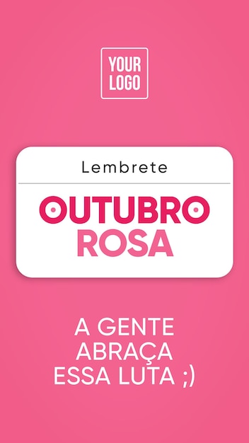 Free PSD social media stories pink october campaign reminder in brazil