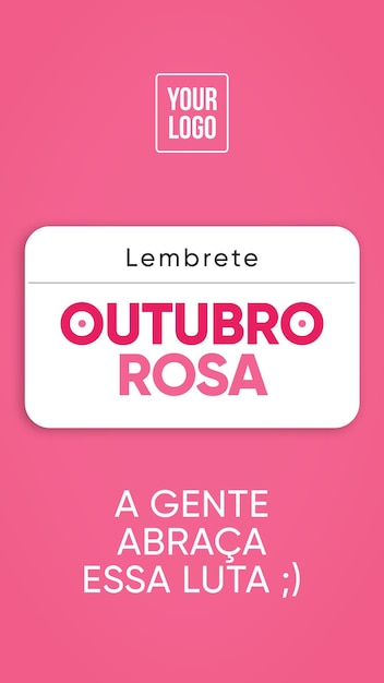 Social media stories Pink October campaign reminder in Brazil