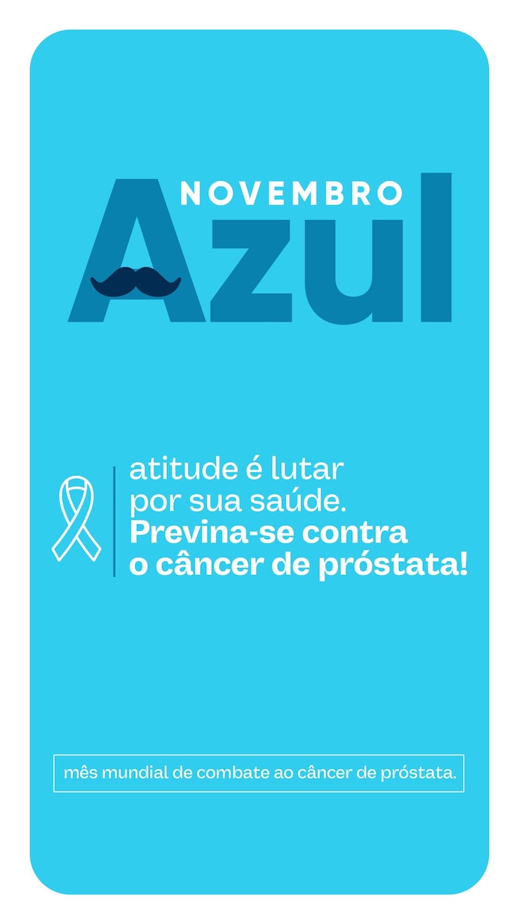 Free PSD social media stories post november blue for campaigns in brazil