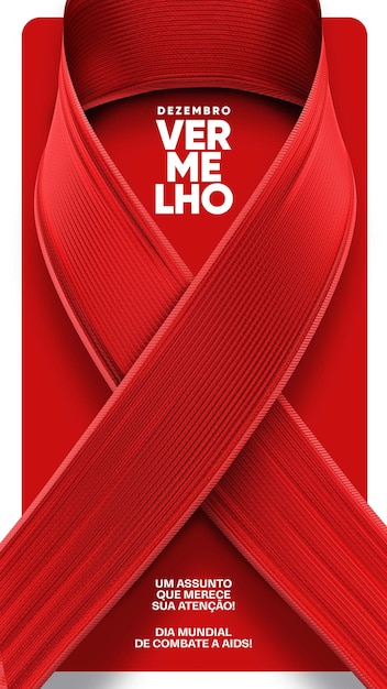 Free PSD social media stories red december against aids