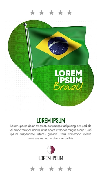 Free PSD social media stories template qatar 2022 brazil