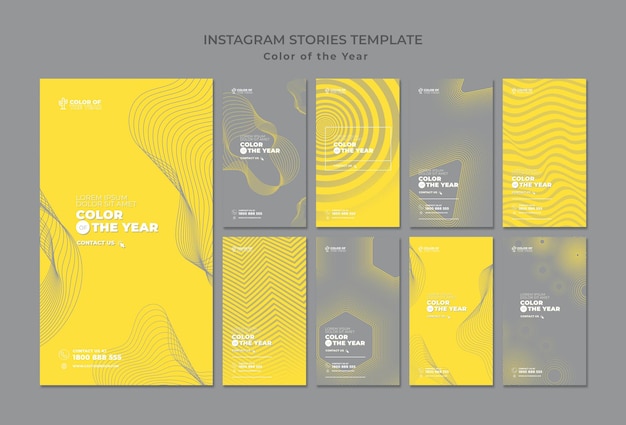Social media stories with color of the year