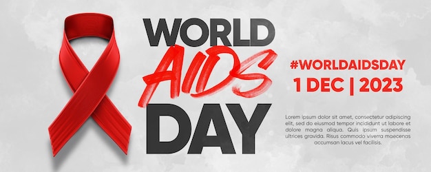Social media template banner world aids day december 1