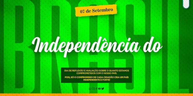 무료 PSD 소셜 미디어 템플릿 기념 9월 7일 브라질 독립 independencia do brasil