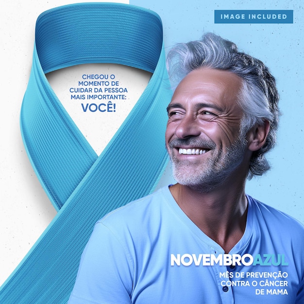 Free PSD social media template feed november blue all against prostate cancer