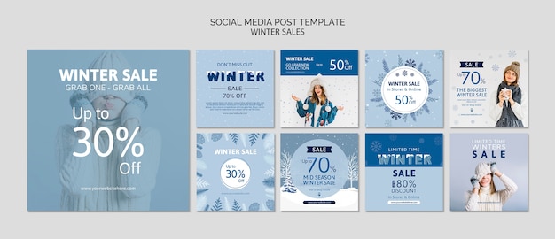 Social media template pack with sales