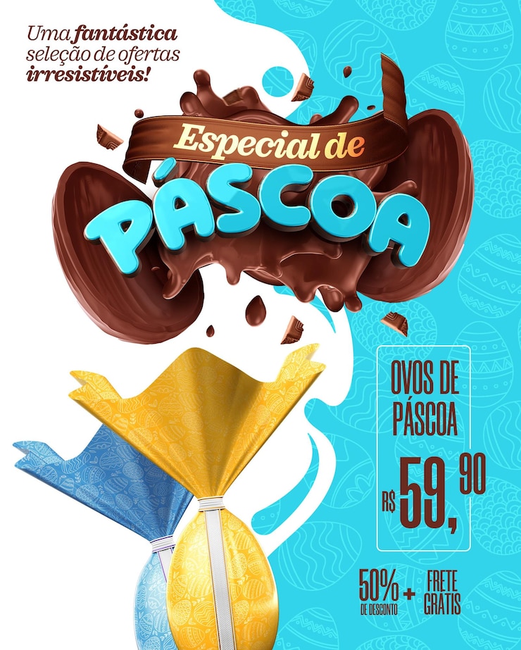 Free PSD social media template special easter eggs