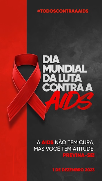 Storie modello social media giornata mondiale contro l'aids 1 dicembre