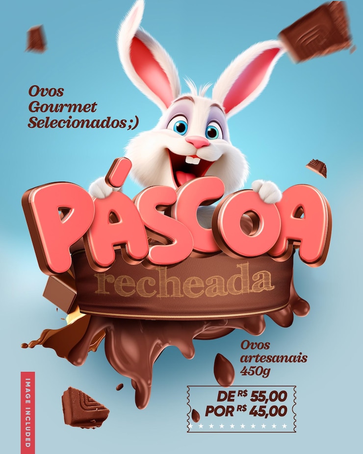 Free PSD social media template stuffed easter for composition