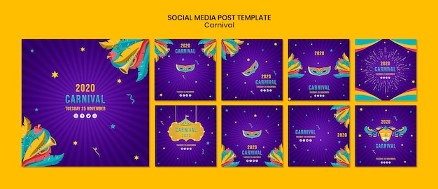 Social media template with carnival theme