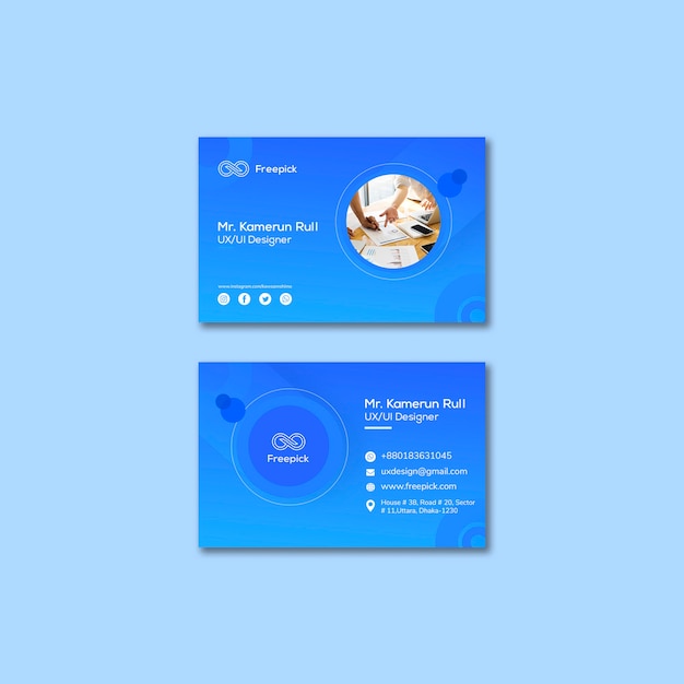 Free PSD social media web template for business cards