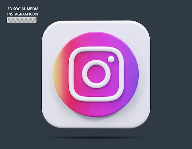 Social medial instagram icon concept 3d render