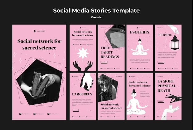 Free PSD social network for sacred science instagram stories