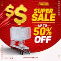 Free PSD social networks feed supersale supermarkets with up to 50 off