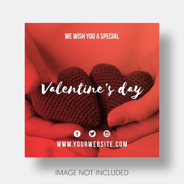 Free PSD social template happy valentine's day