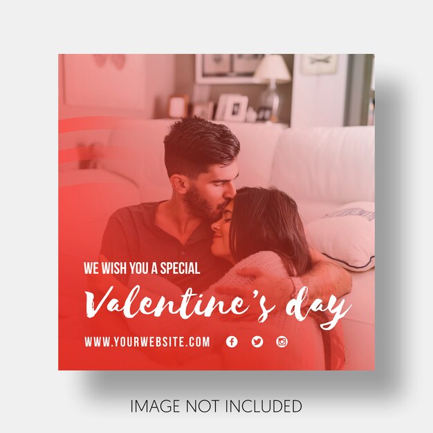 Social template happy valentine's day