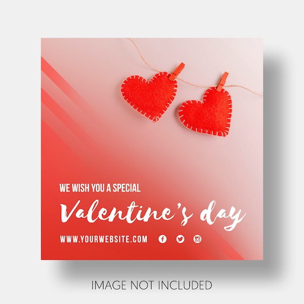 Free PSD social template happy valentine's day
