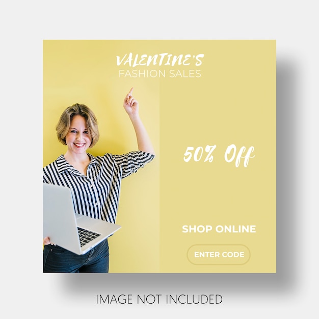 Free PSD social template sales valentine's day