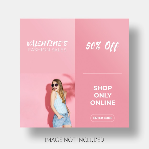 Free PSD social template sales valentine's day