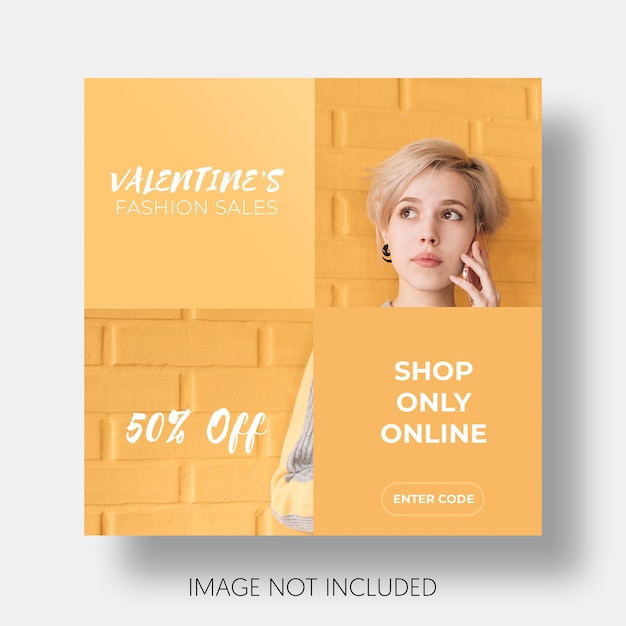 Free PSD social template sales valentine's day