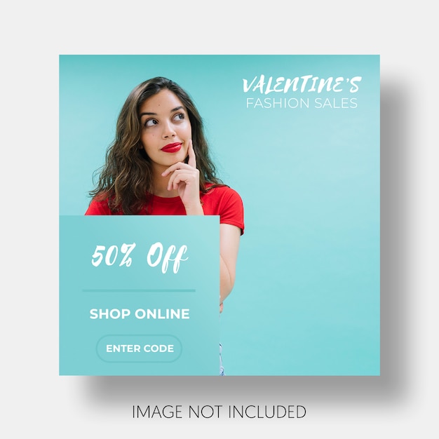 Free PSD social template sales valentine's day