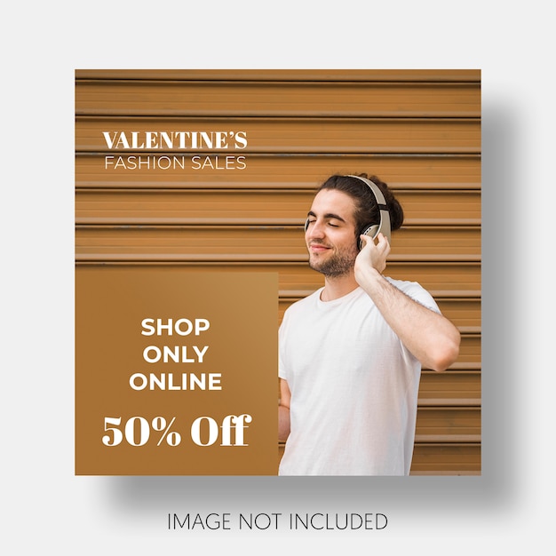 Free PSD social template sales valentine's day