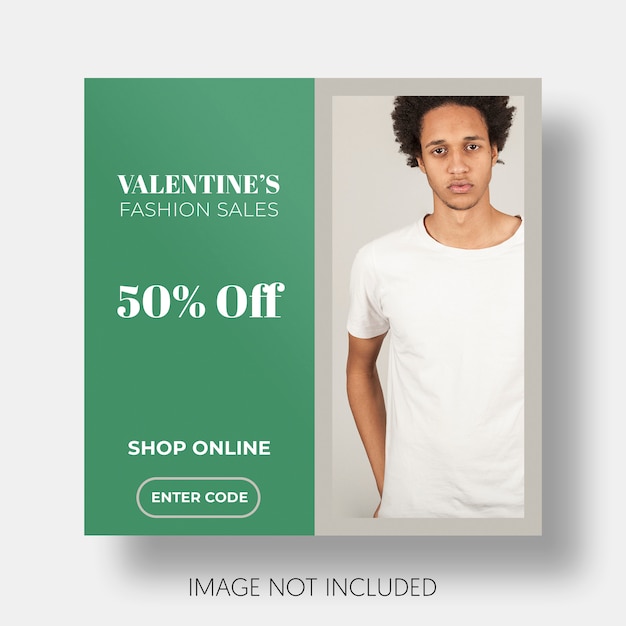 Free PSD social template sales valentine's day