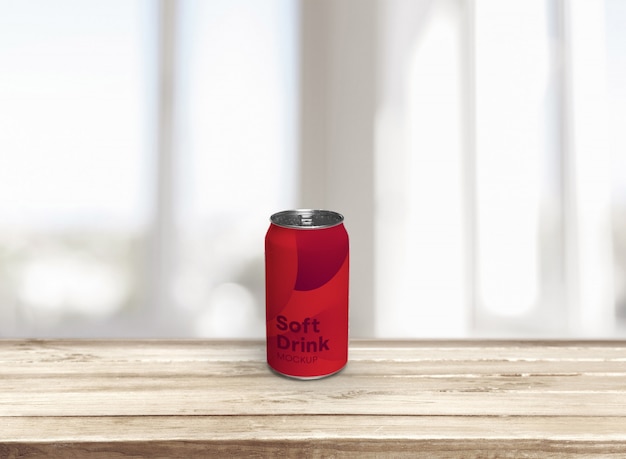 Free PSD soda can mockup