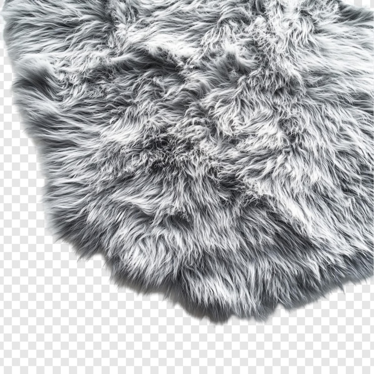 Free PSD soft grey fur rug texture