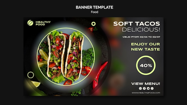 Soft tacos banner template