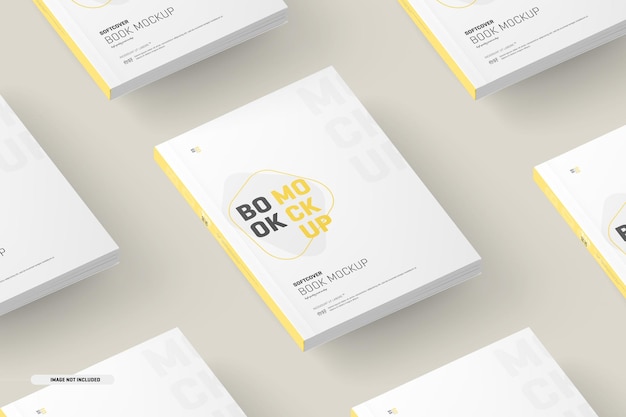 Softcover book covers mockup