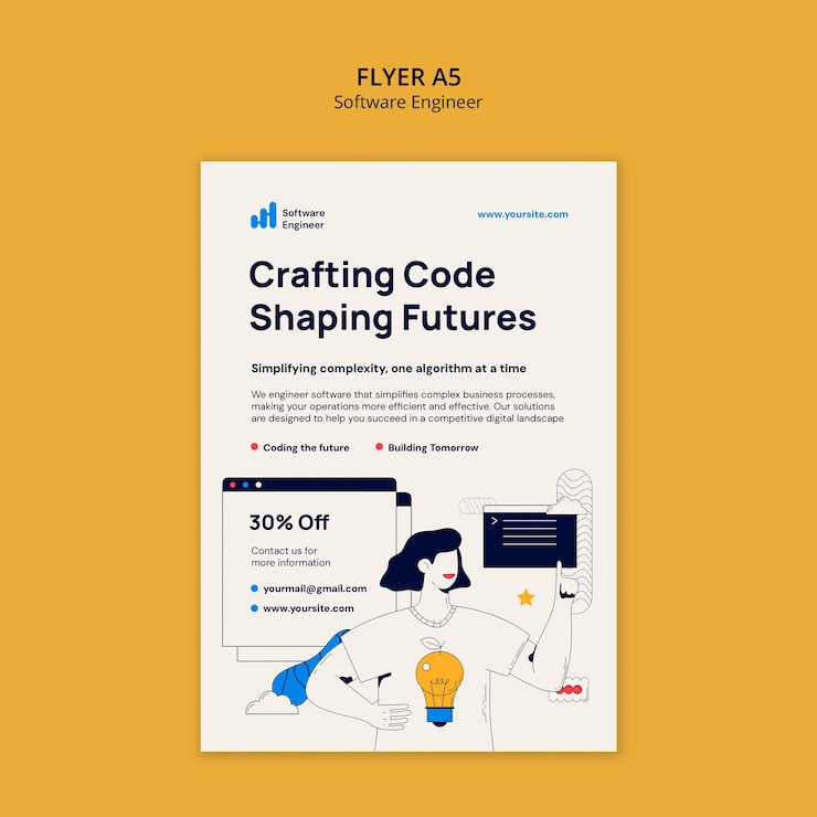 Free PSD software engineer job template