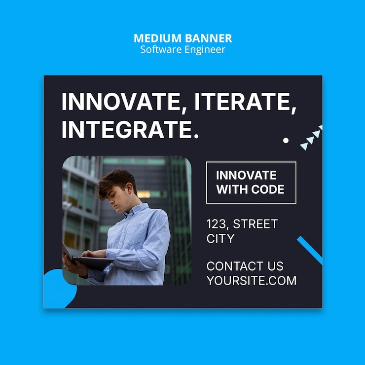 Free PSD software engineer template design