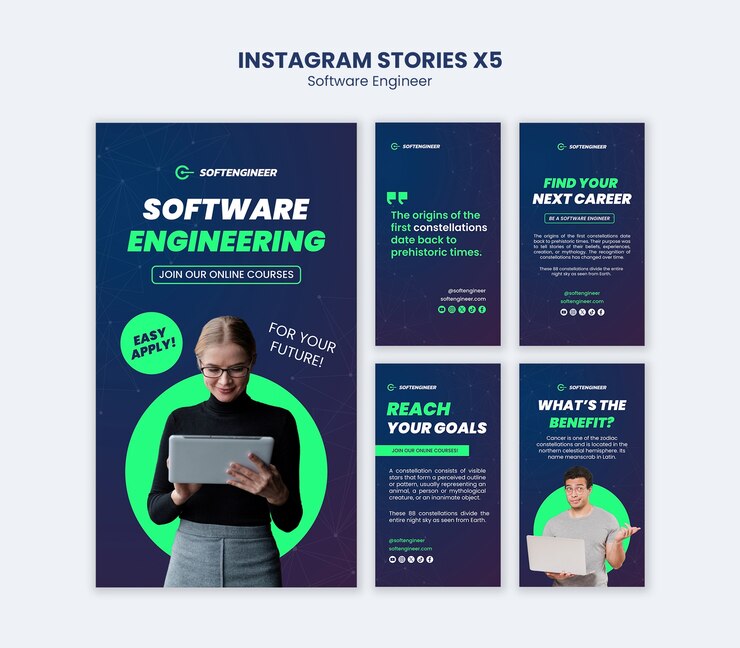 Free PSD software engineering instagram template design