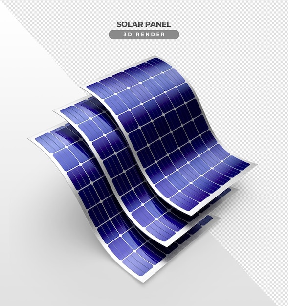 무료 PSD 3d 사실적인 렌더에서 지붕용 태양광 발전 보드