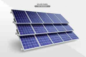 Free PSD solar power boards for roof in 3d realistic render