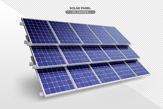 Solar power boards for roof in 3d realistic render
