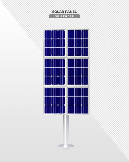 3d 실제 렌더링에서 매달린 베이스가 있는 태양광 발전 보드