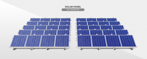 Solar power plates on aluminum base for floor 3d realistic render