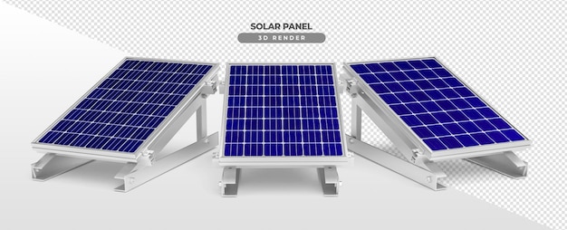 Free PSD solar power plates on aluminum base for floor 3d realistic render