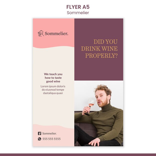 Sommelier ad flyer template