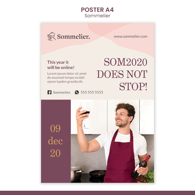 sommelier ad poster template