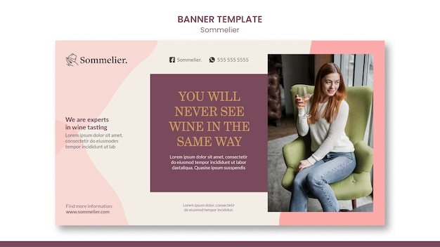 Free PSD sommelier ad template banner