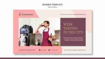 PSD gratuito banner modello promozionale del sommelier