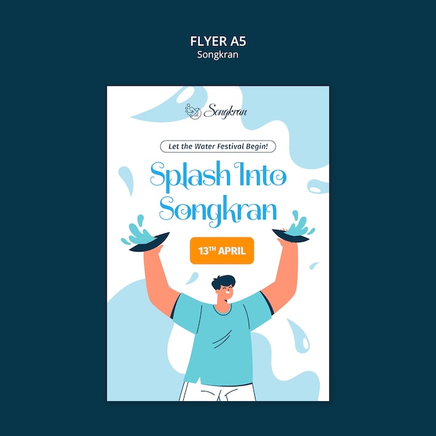 songkran celebration poster template
