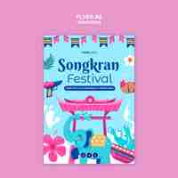 PSD gratuito modello di poster per la celebrazione di songkran