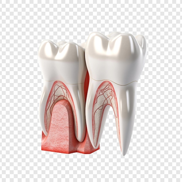 Free PSD a sore tooth amidst healthy teeth isolated on transparent background