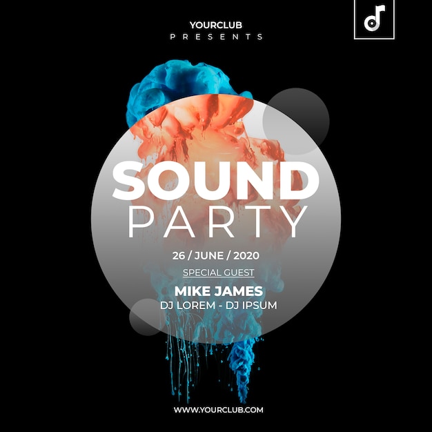 Sound Party Cover Template – Free PSD Download